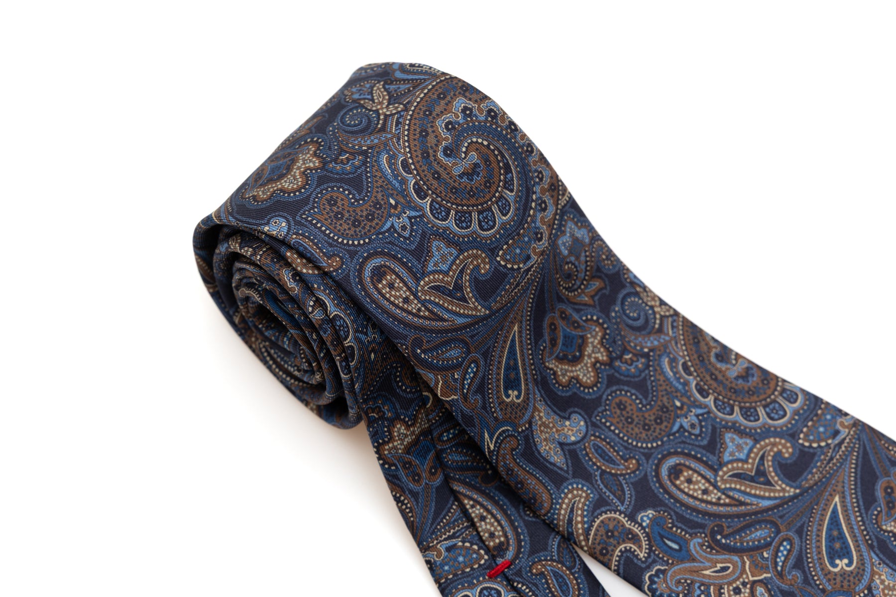 Cravatta sfondo blu con motivo paisley seta pura