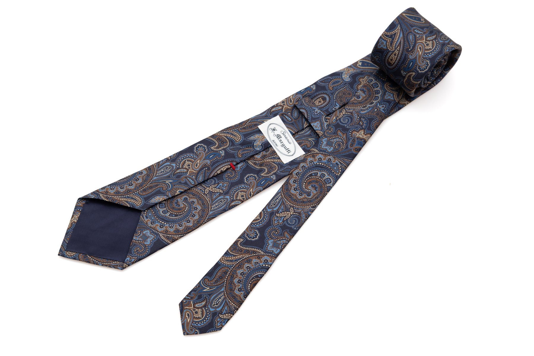 Blue background tie with paisley pattern pure silk