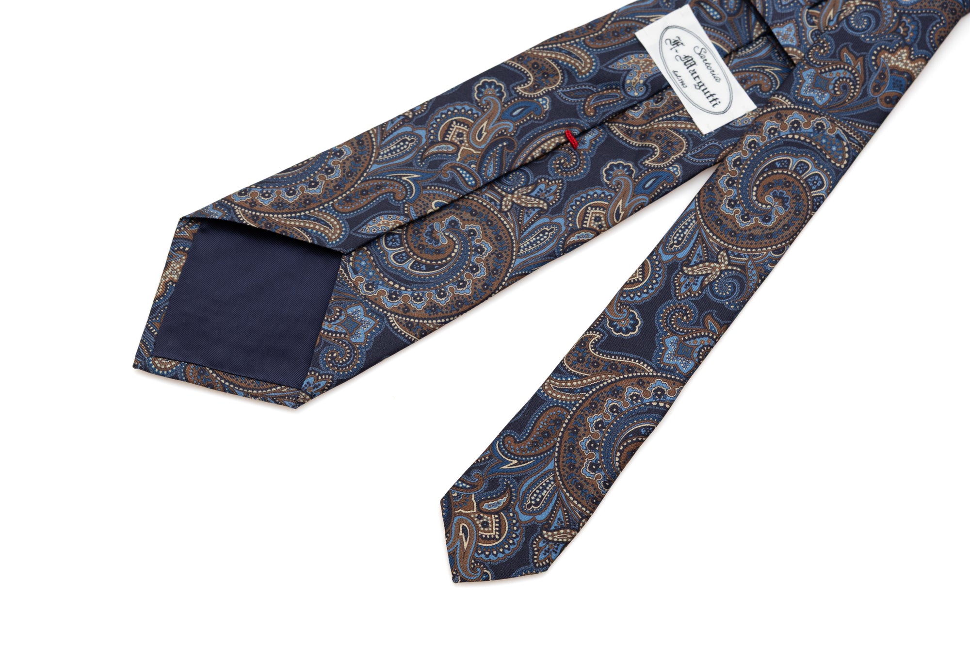 Blue background tie with paisley pattern pure silk