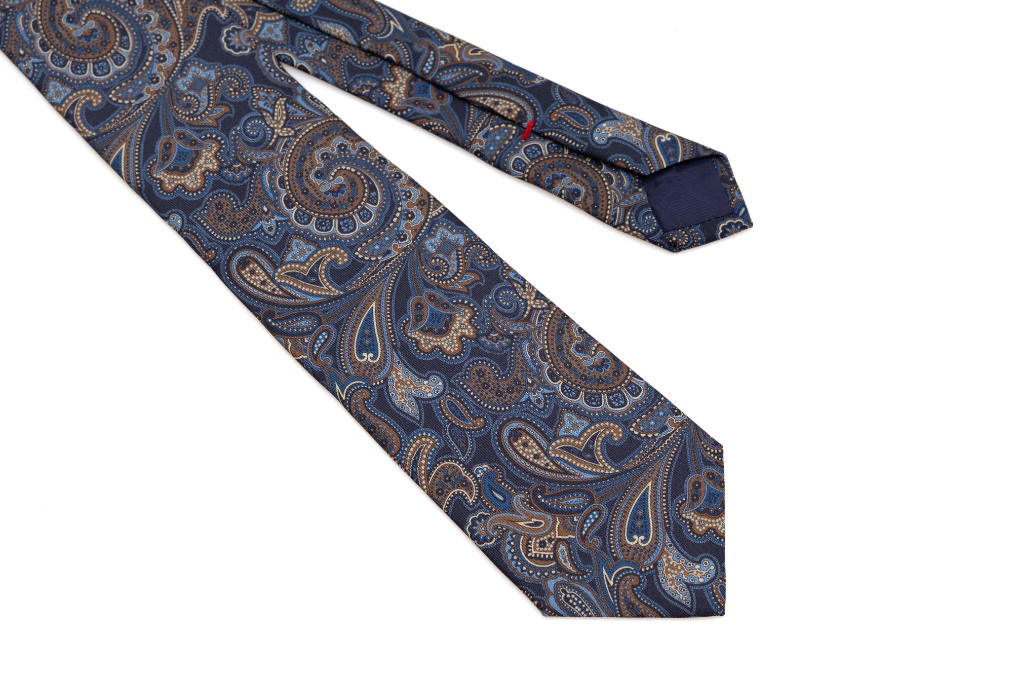 Blue background tie with paisley pattern pure silk