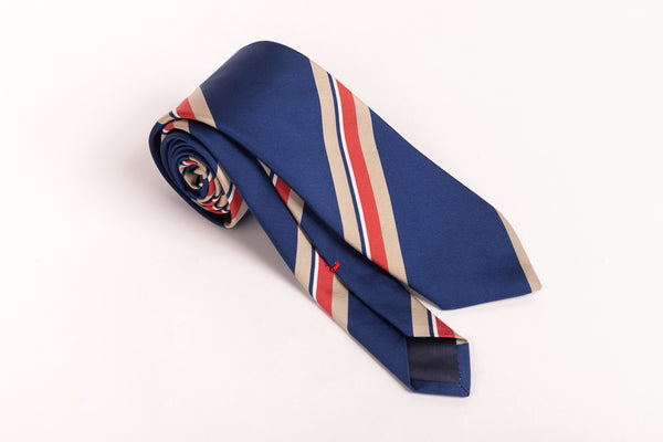 Red striped tie in pure silk