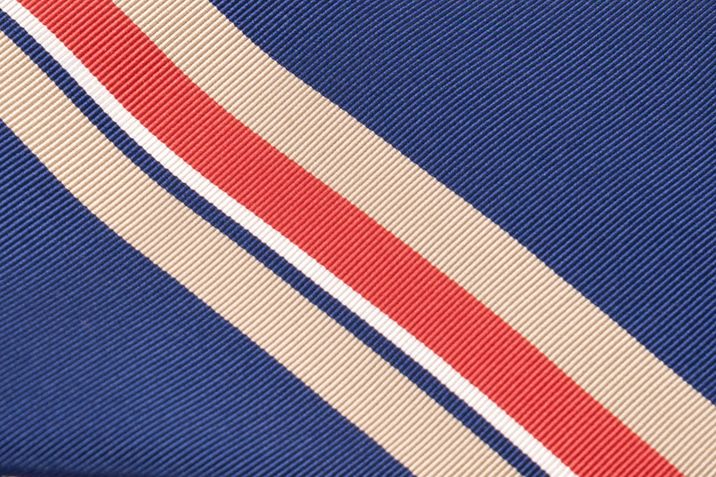 Red striped tie in pure silk