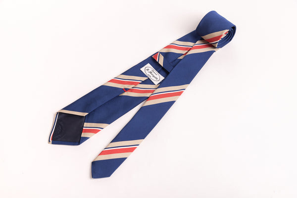 Red striped tie in pure silk