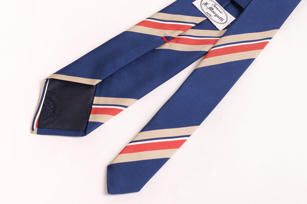 Red striped tie in pure silk