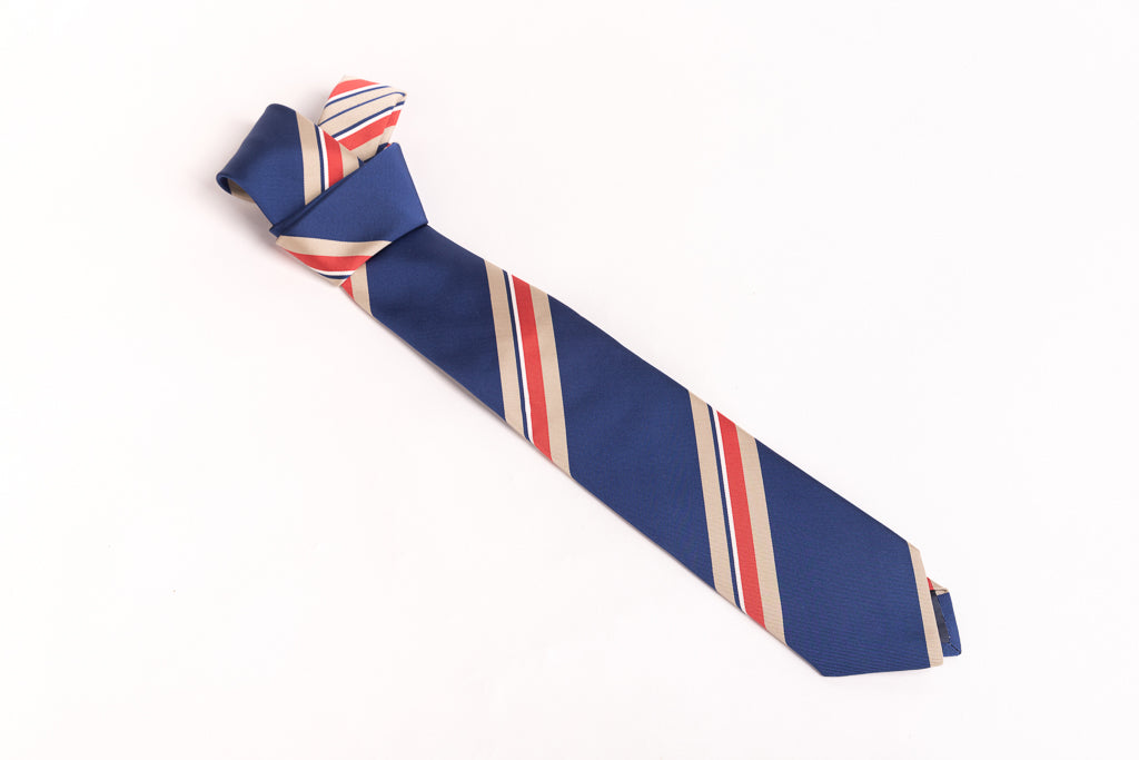 Red striped tie in pure silk