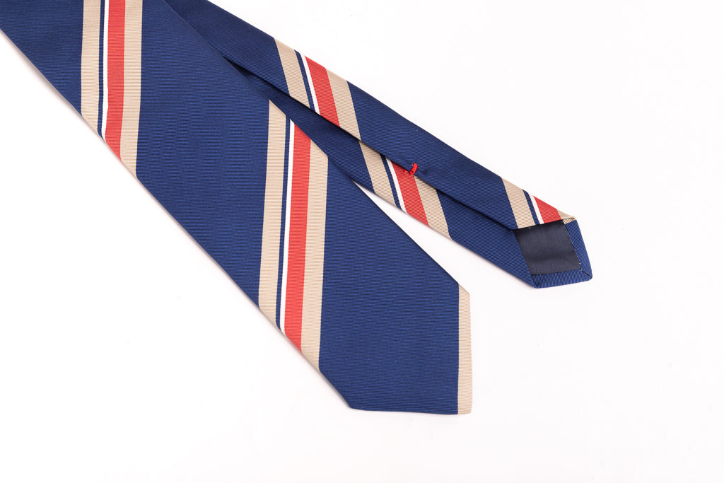 Red striped tie in pure silk