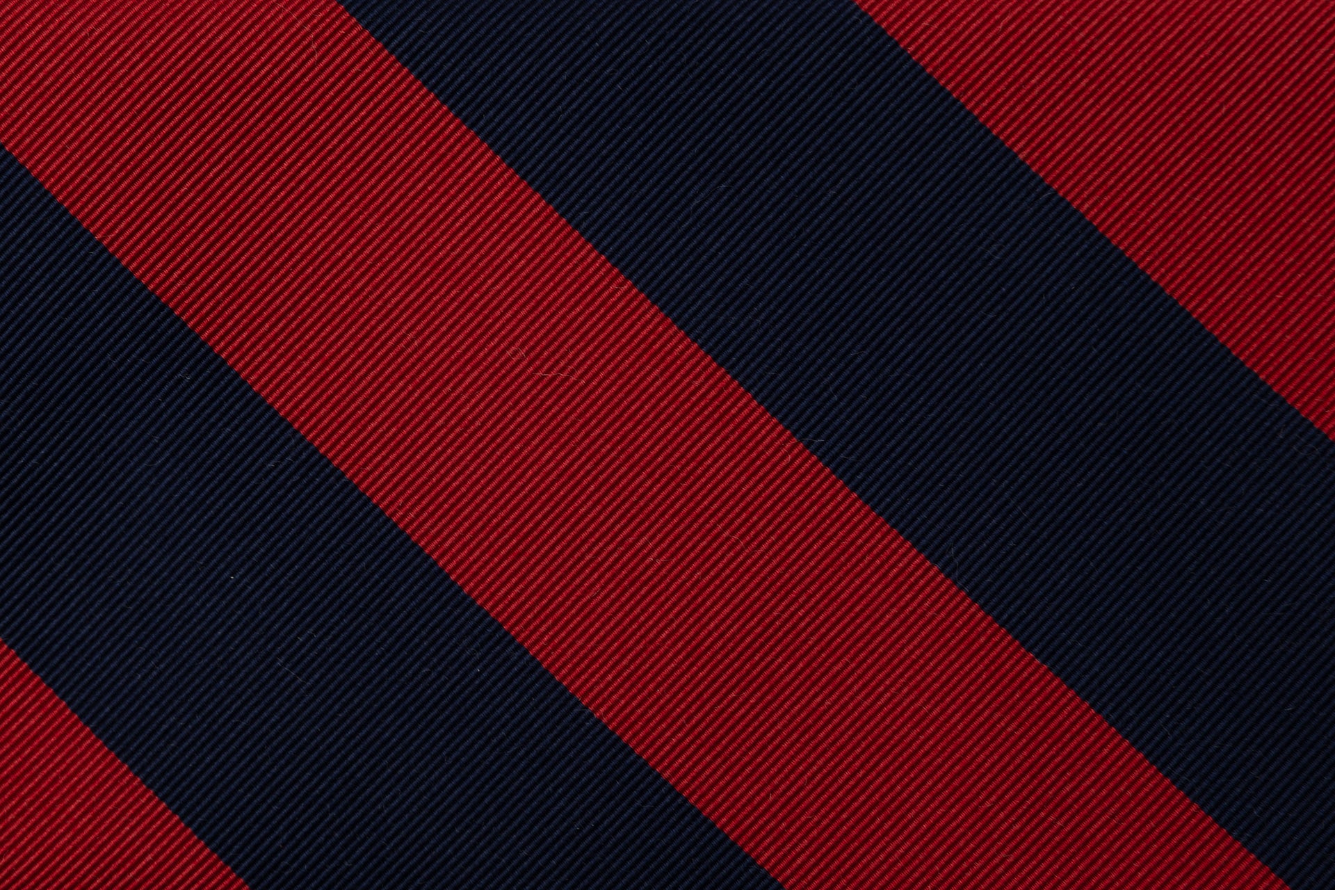 Regimental tie in red and blue pure silk