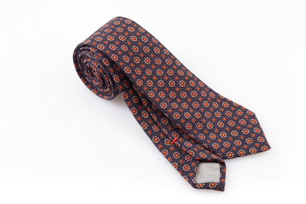 Cravatta artigianale sartoria fatta a mano blu