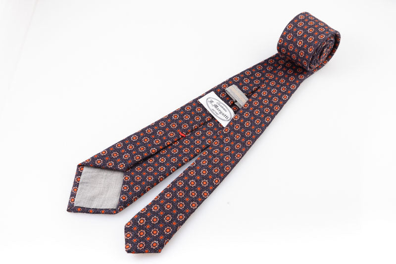 Cravatta artigianale sartoria fatta a mano blu