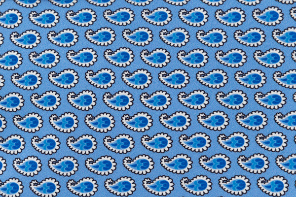 Light blue tie with drops in pure silk