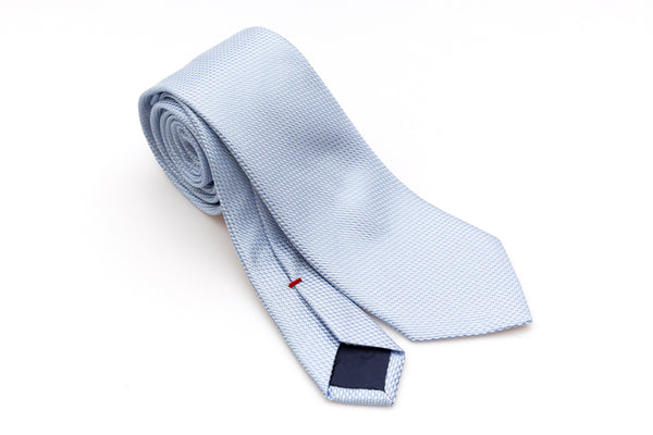 Light blue embroidered pure silk tie