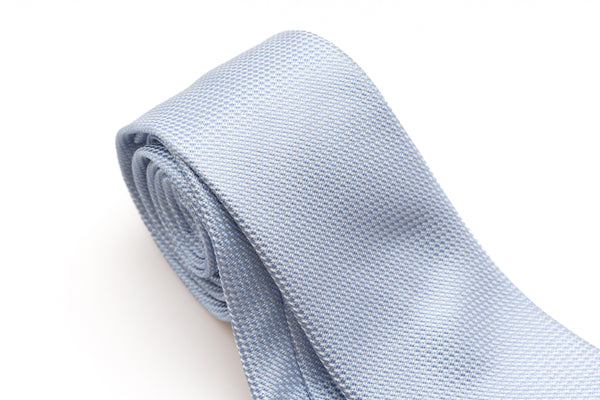 Light blue embroidered pure silk tie