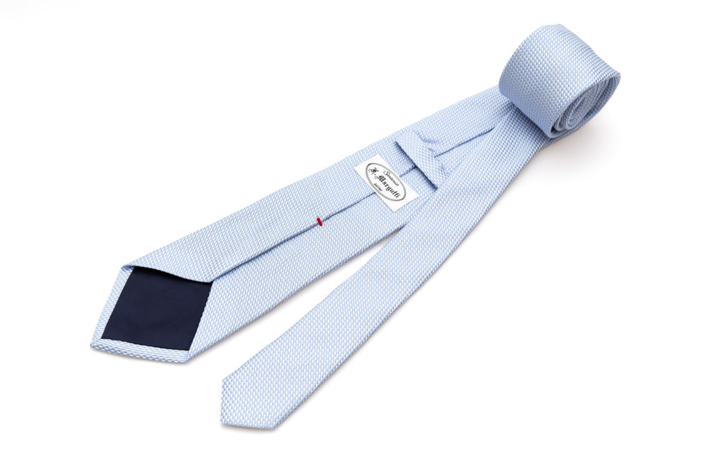 Light blue embroidered pure silk tie