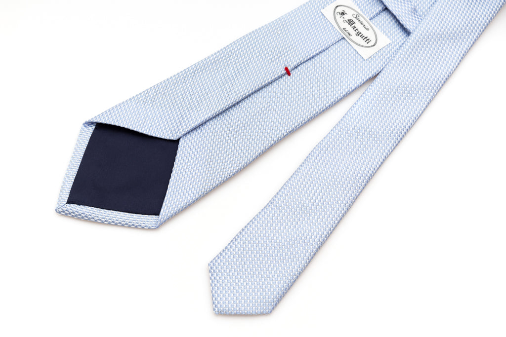 Light blue embroidered pure silk tie