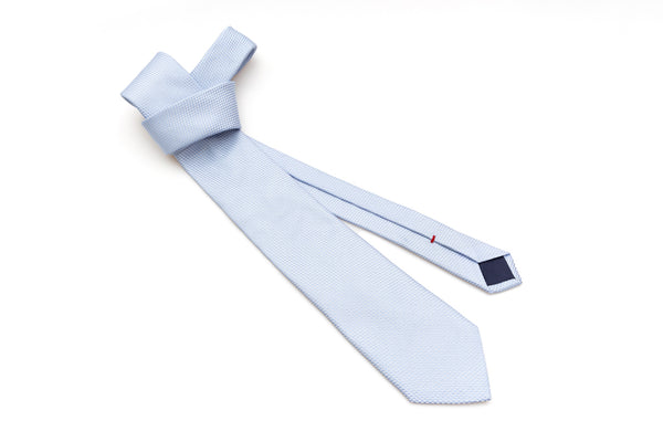 Light blue embroidered pure silk tie