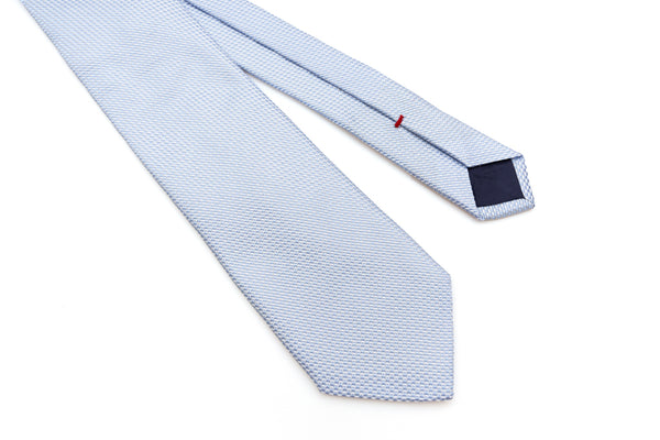 Light blue embroidered pure silk tie