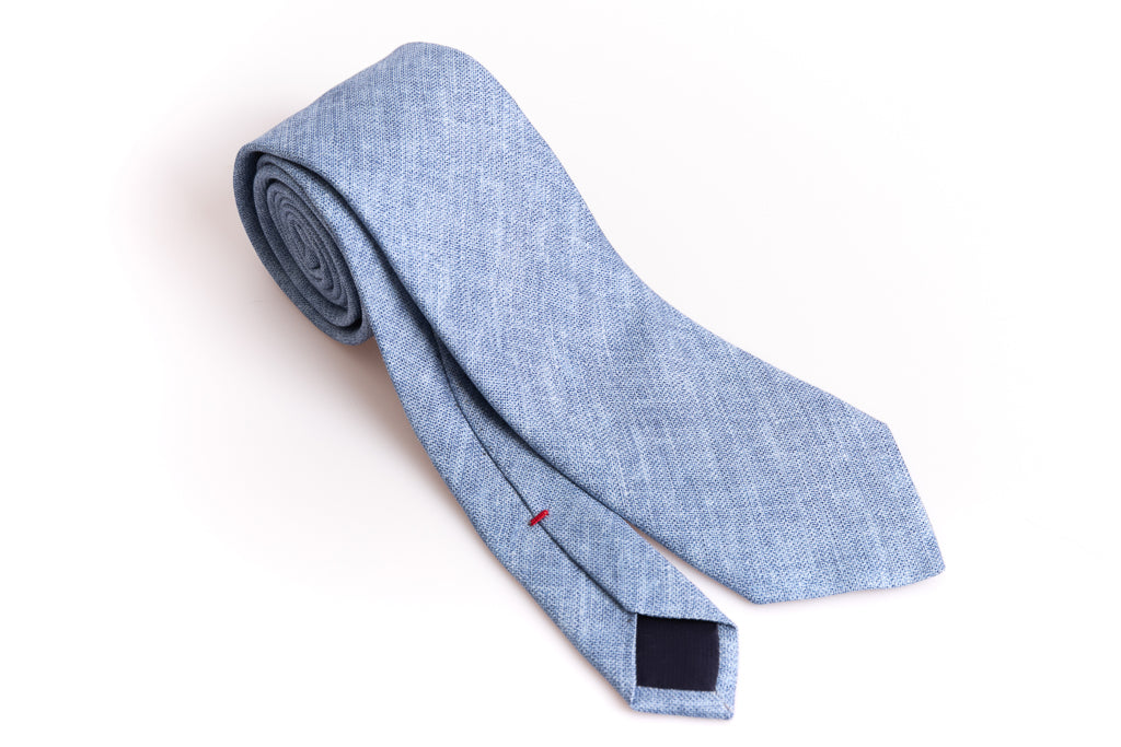 Light blue pure silk tie