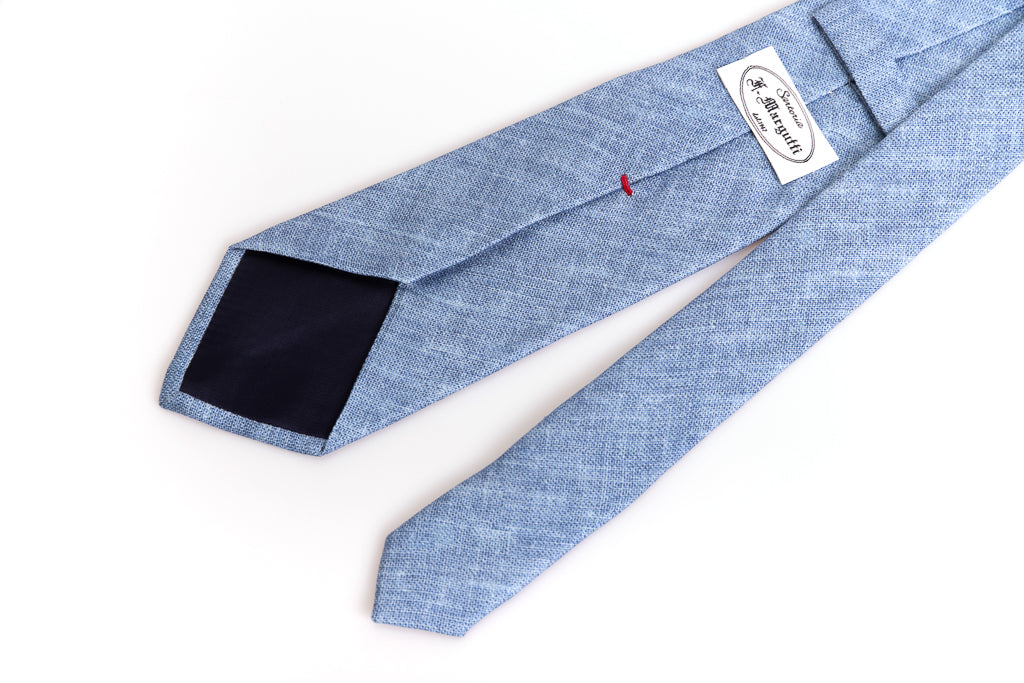 Light blue pure silk tie