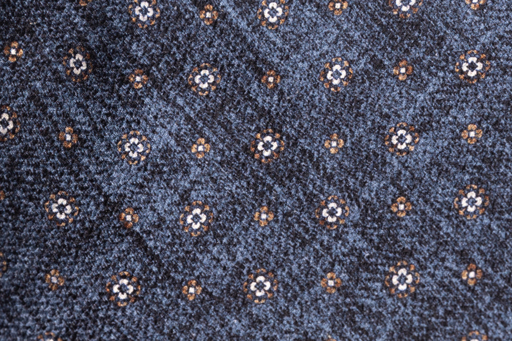 Denim stropdas in pure zijde