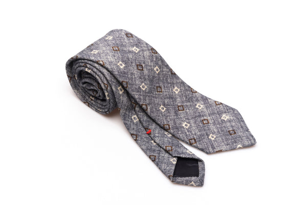 Gray tie in pure wool