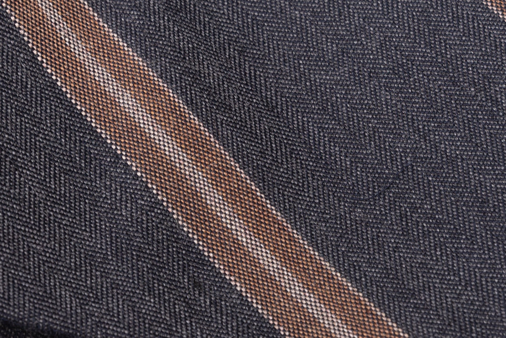 Gray regimental tie in pure wool