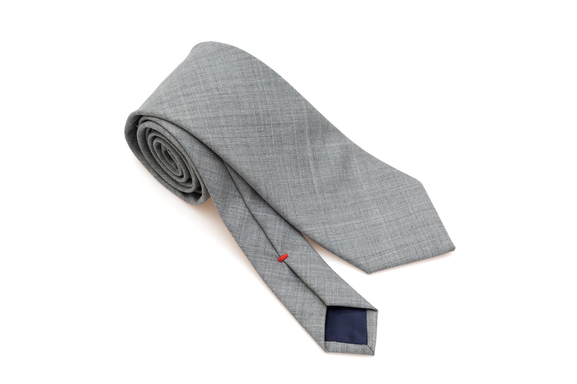 Light gray tie in pure wool