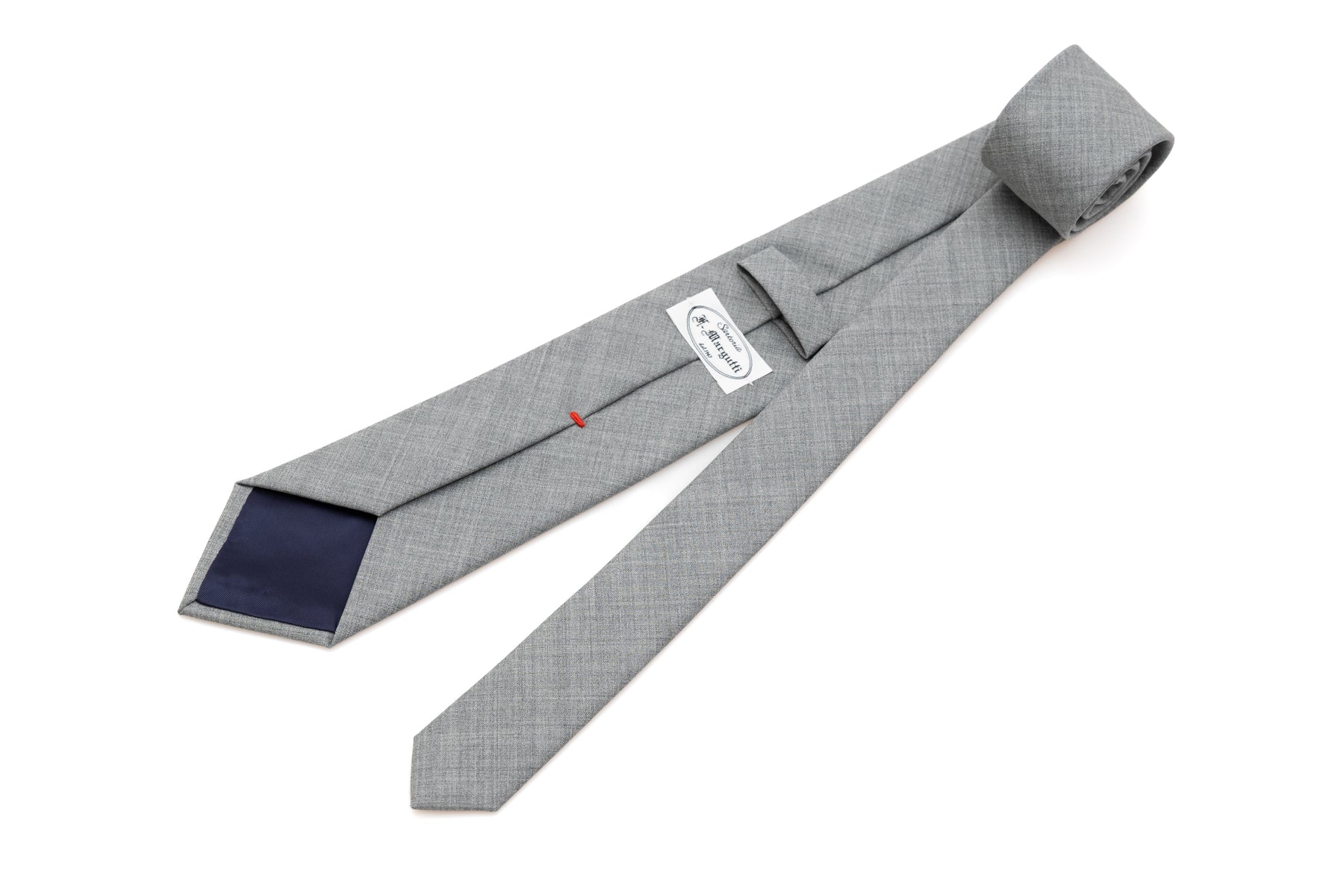 Light gray tie in pure wool