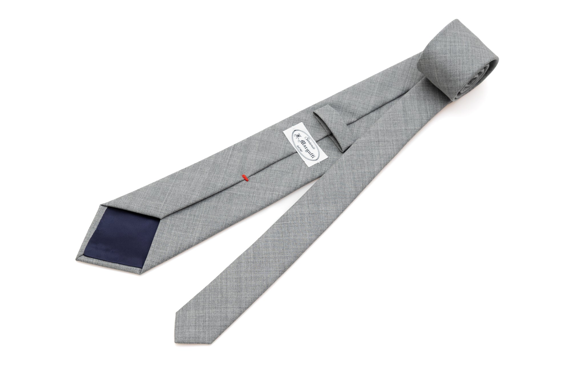 Light gray tie in pure wool