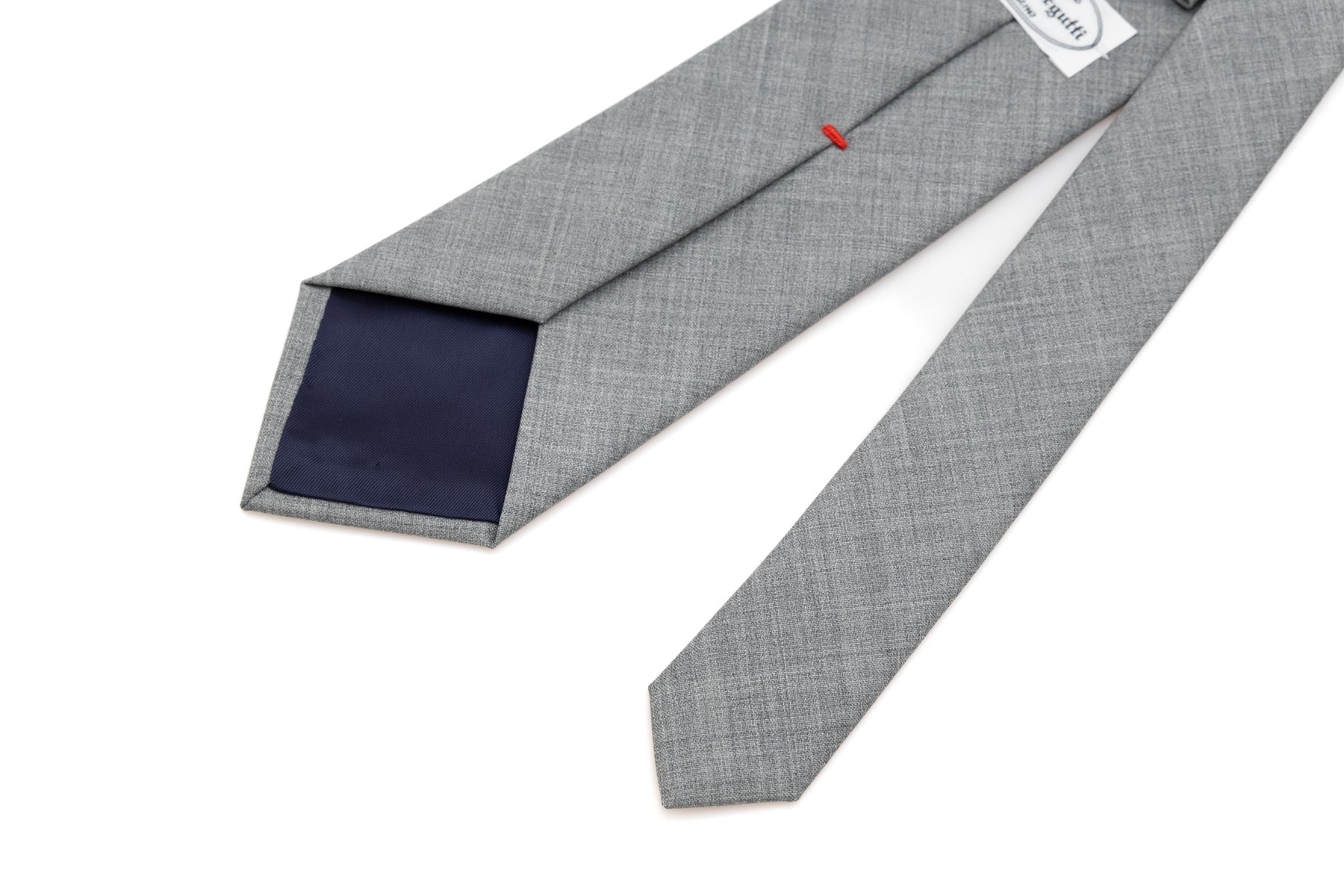 Light gray tie in pure wool