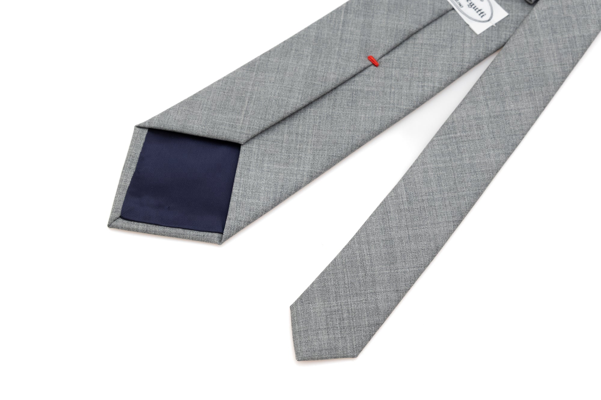 Light gray tie in pure wool
