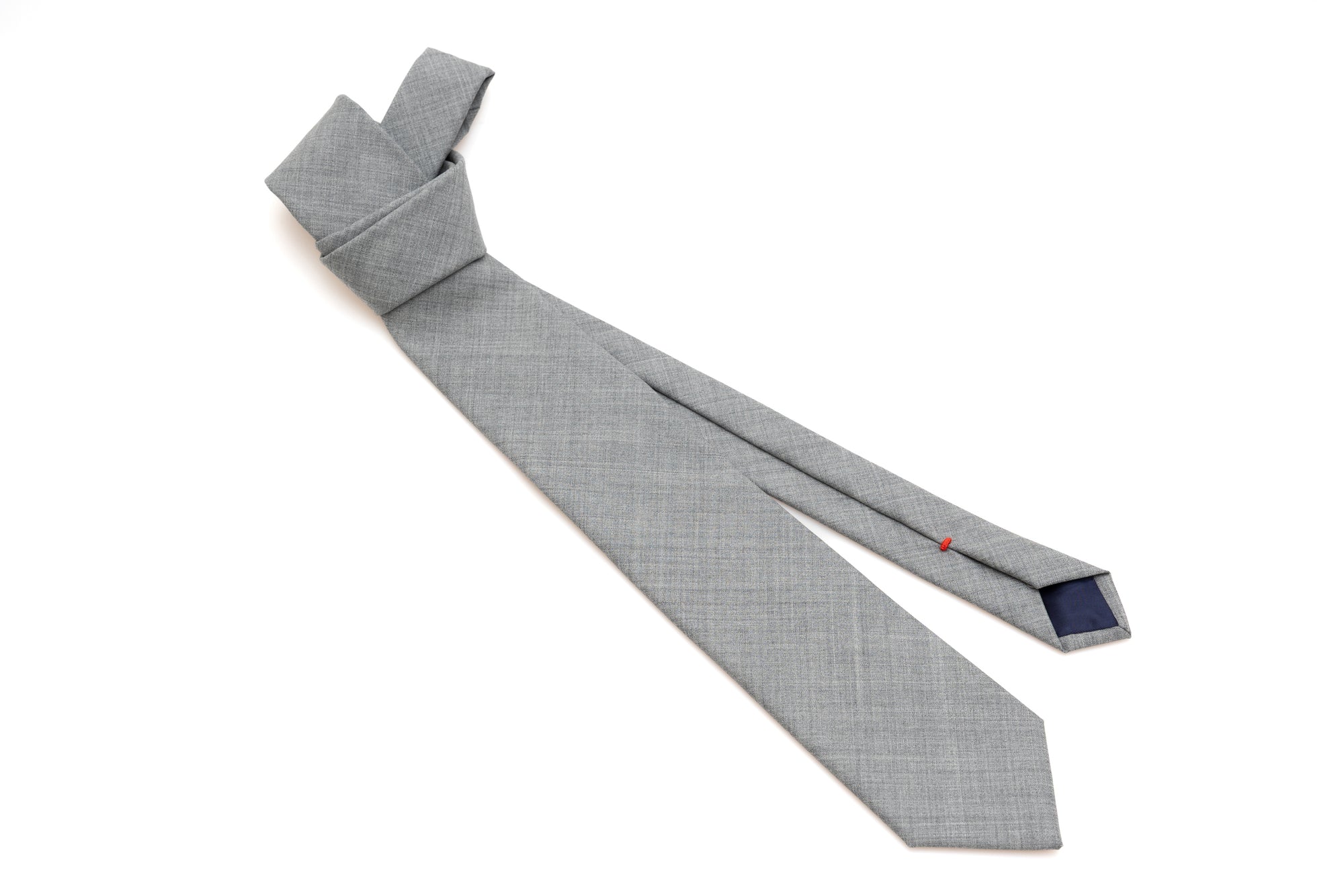 Light gray tie in pure wool