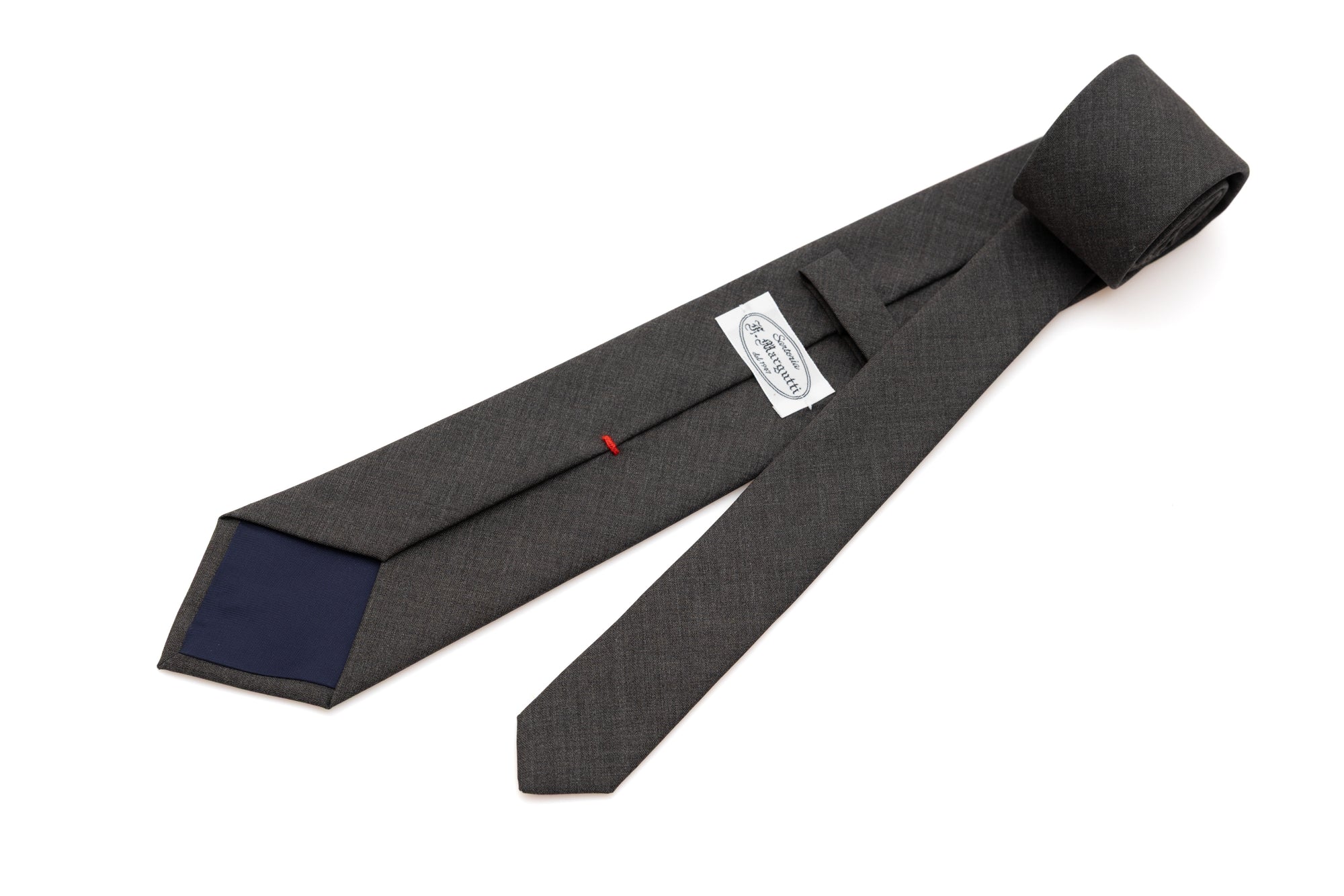 Cravate gris foncé en pure laine