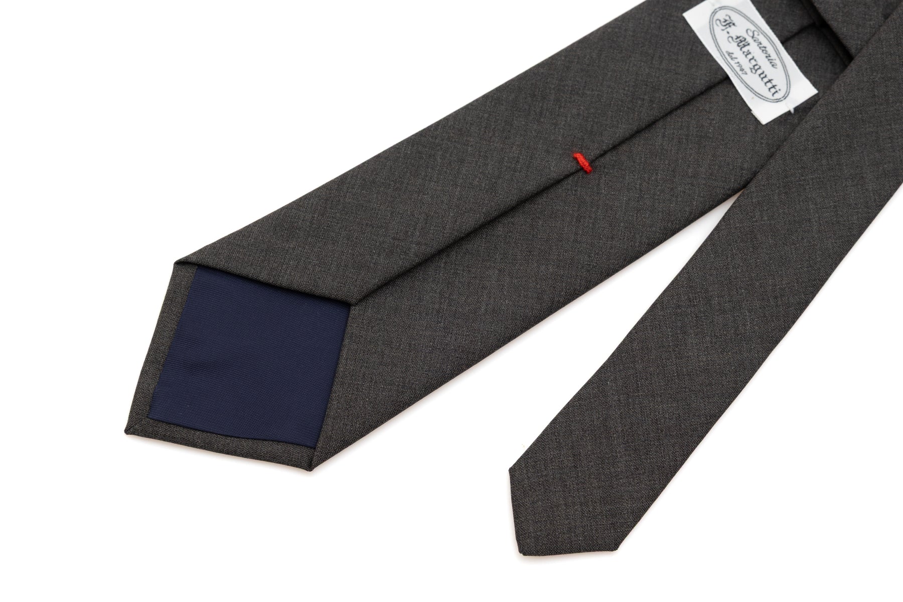 Dark gray tie in pure wool