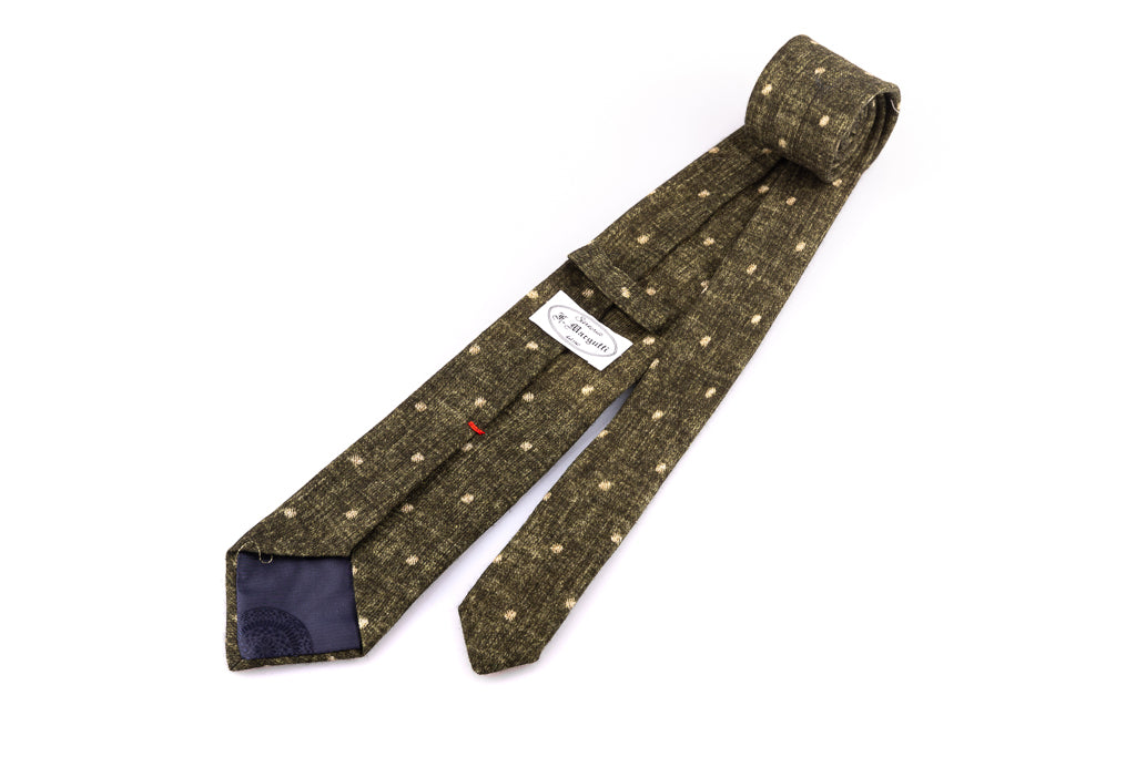 Zeleni pikčasti kravata iz čiste volne