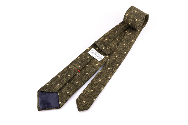 Zeleni pikčasti kravata iz čiste volne