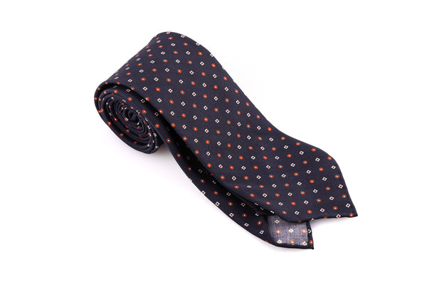 Unlined pure wool blue tie