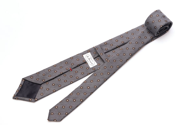 Grijze stropdas van gemengde wol en zijde