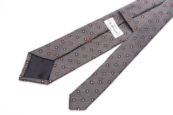 Grijze stropdas van gemengde wol en zijde