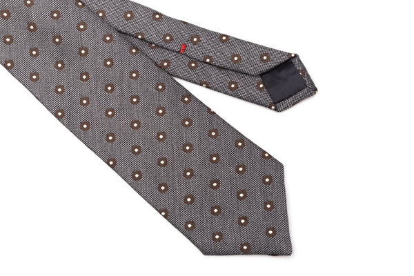 Grijze stropdas van gemengde wol en zijde