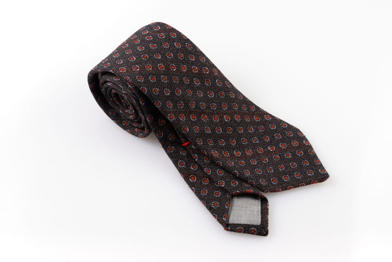 Cravatta artigianale sartoria fatta a mano marrone