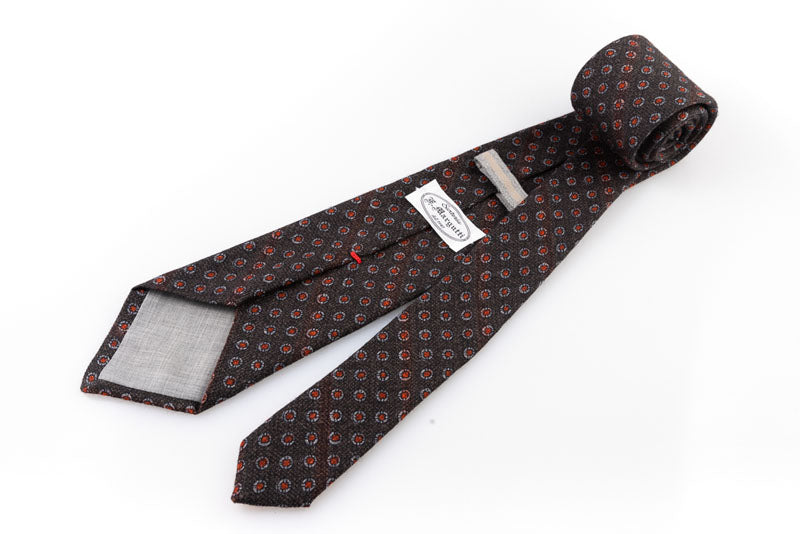 Cravatta artigianale sartoria fatta a mano marrone