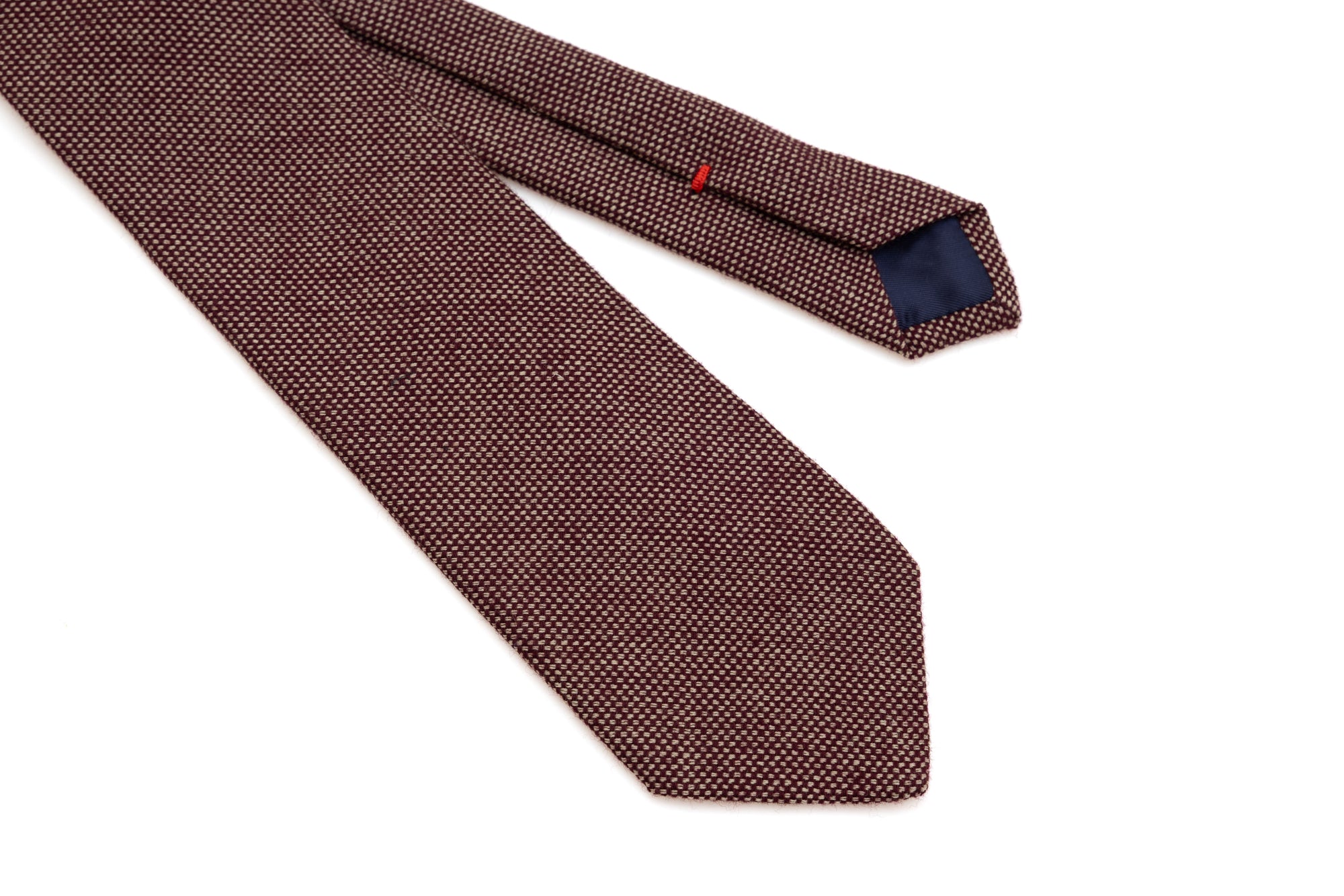 Brown tie with light embroidery pure wool