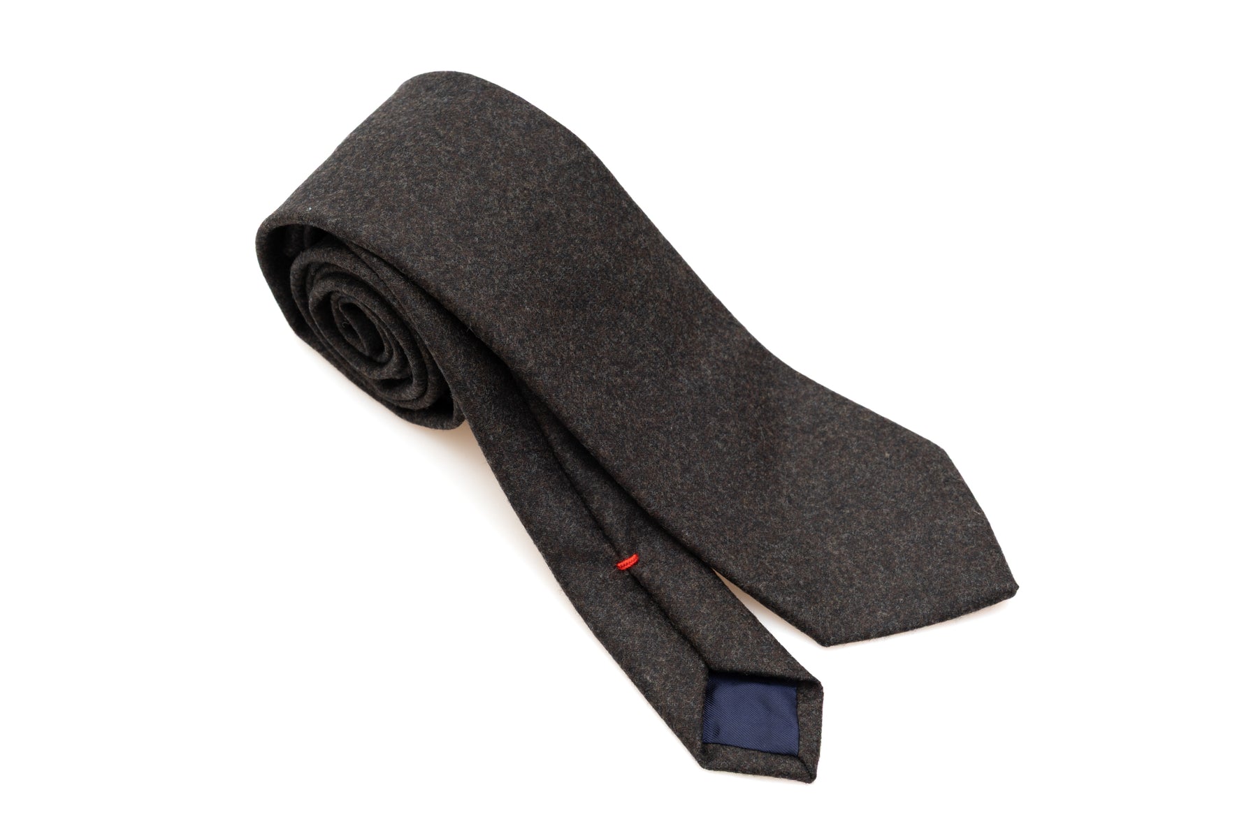 Solid brown tie in pure wool