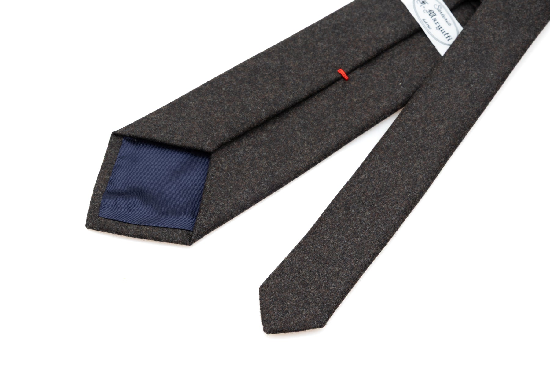 Solid brown tie in pure wool