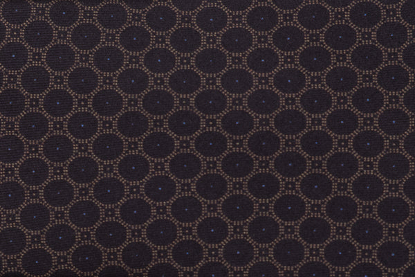 Brown basic tie with geometry 100% silk