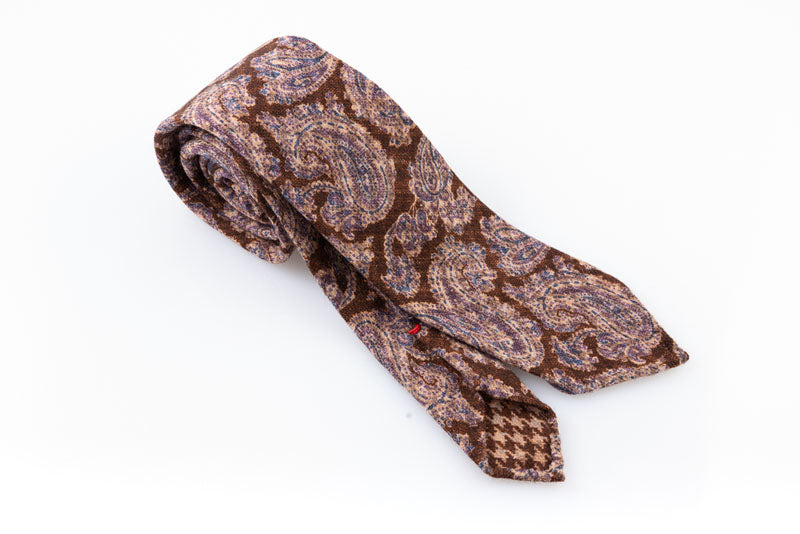 Cravatta artigianale sartoria fatta a mano marrone