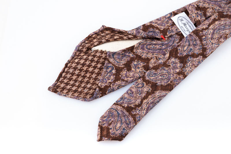 Cravatta artigianale sartoria fatta a mano marrone