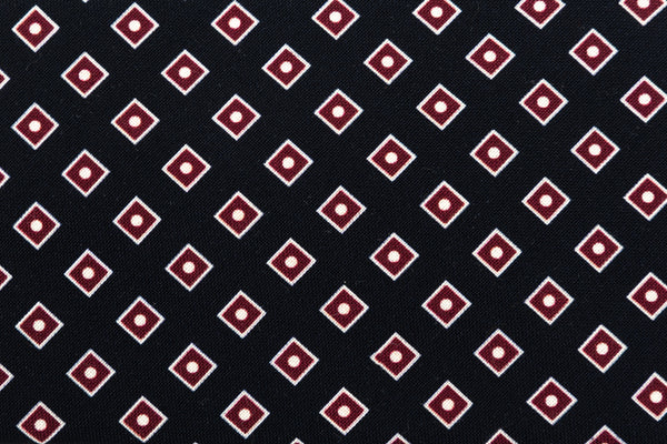 Black tie with burgundy micro-pattern pure wool