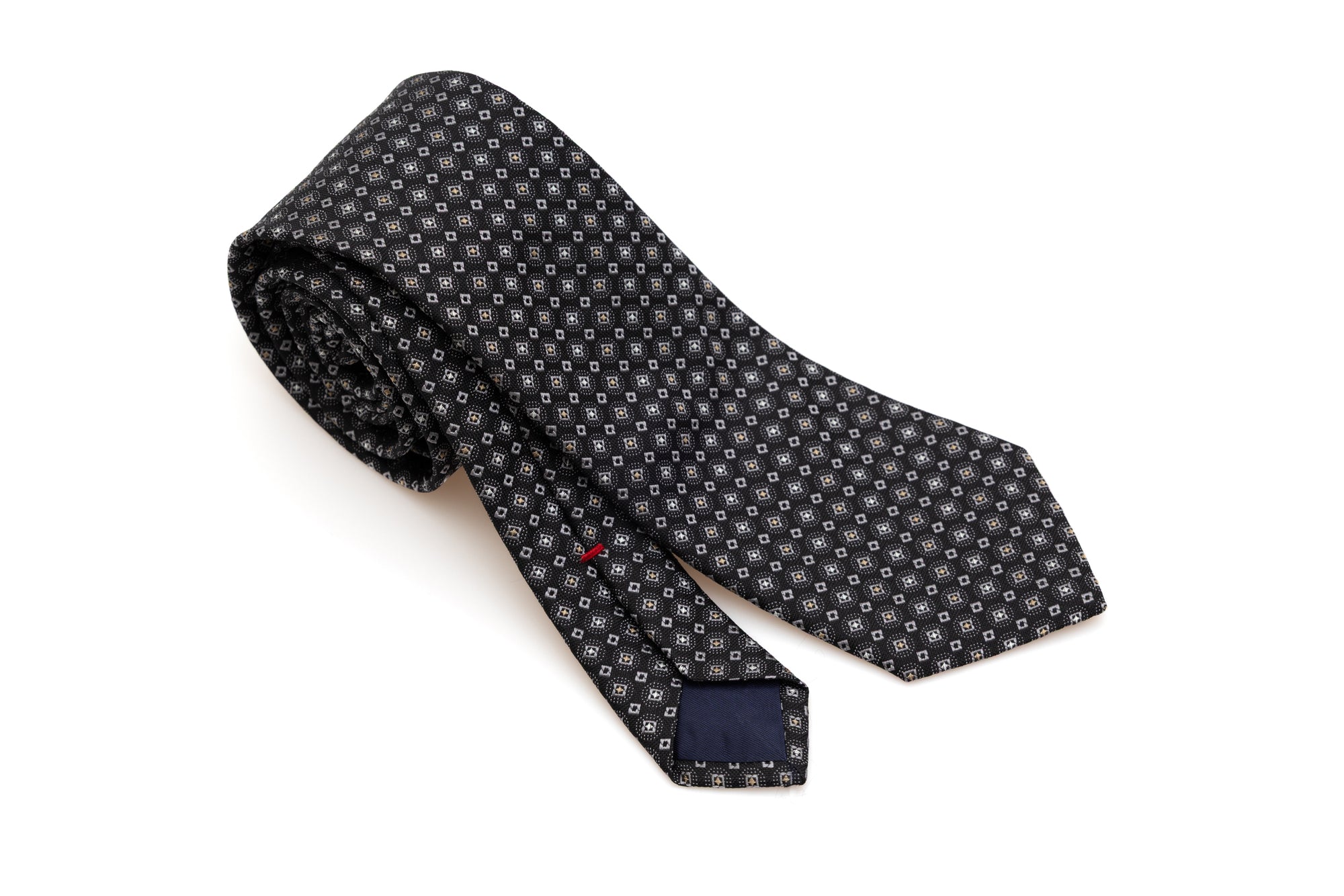 Black tie in light pattern pure silk