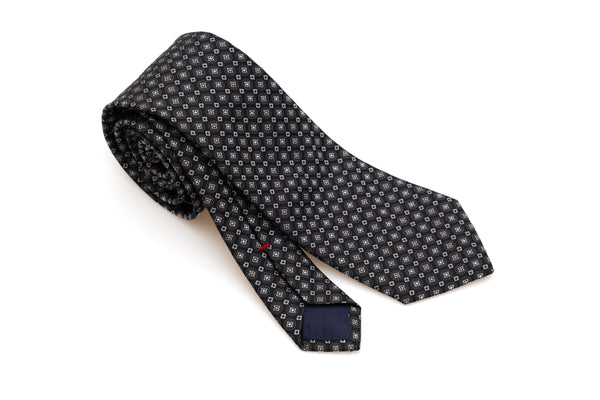 Black tie in light pattern pure silk